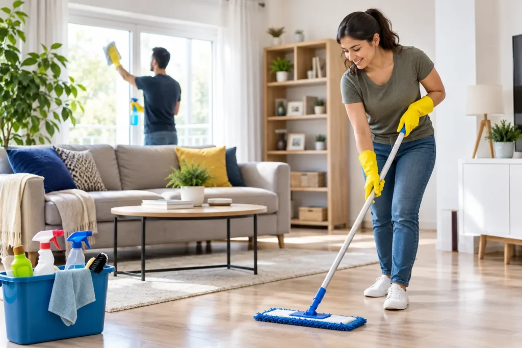 deep cleaning house